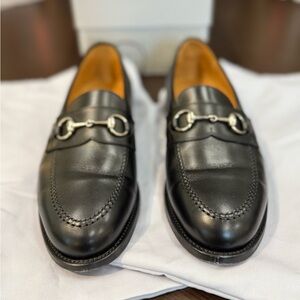 Morjas Black Leather Horsebit Loafers Like New